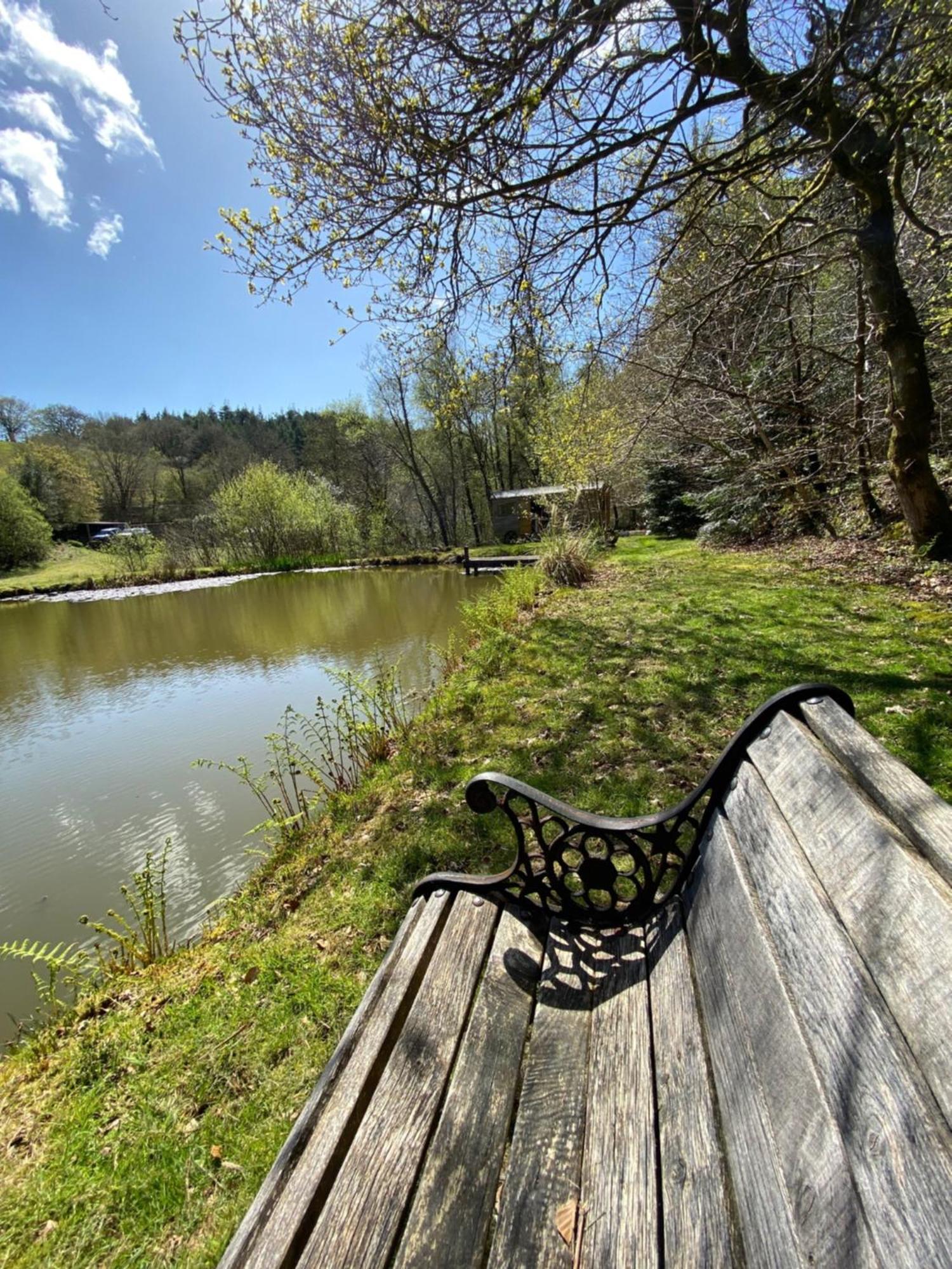 The Goose Nest Luxury Lakeside Shepherd Hut In Cardinham Woods, Cornwall Exterior foto